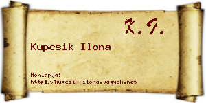 Kupcsik Ilona névjegykártya
