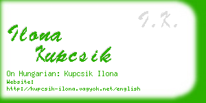 ilona kupcsik business card